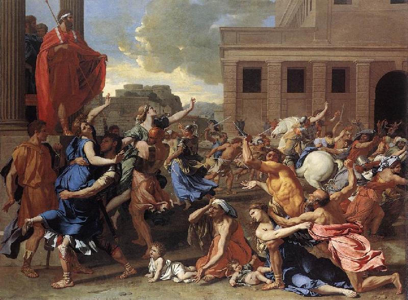 POUSSIN, Nicolas The Rape of the Sabine Women sg Germany oil painting art